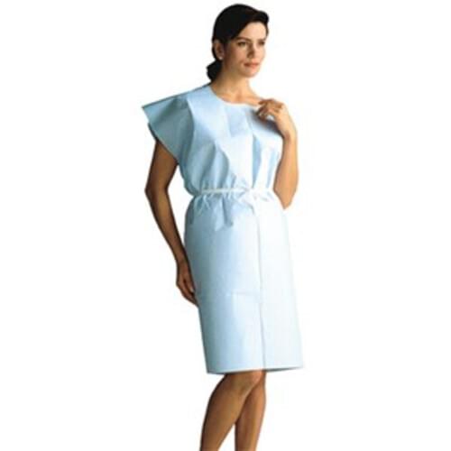 Exam Gown Knee-Length BLUE 30"x 42" 3Ply 50/case