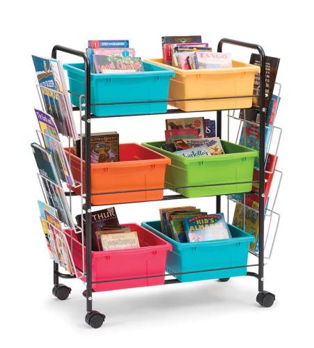 Value Book Cart with Vibrant Mixed Tubs