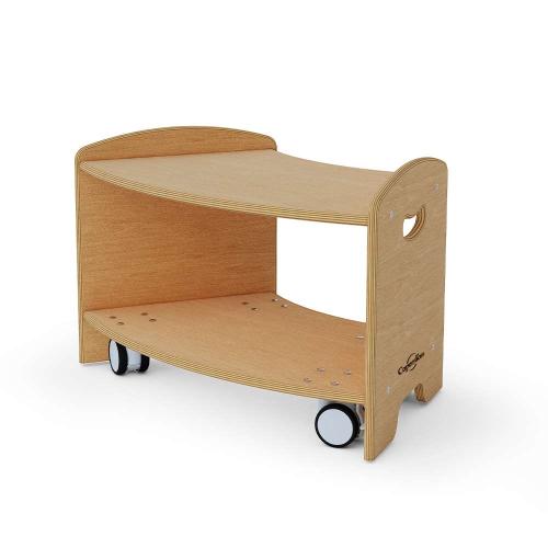 Seoras 1-Level 45 Degree Curved Corner Shelf with Casters