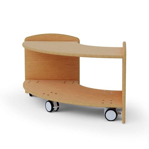 Seoras 1-Level 90 Degree Curved Corner Shelf with Casters