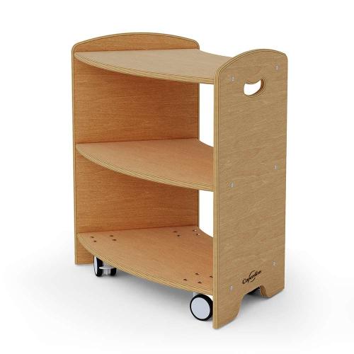 Seoras 2-Level 45 Degree Curved Corner Shelf with Casters