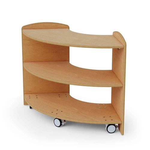 Seoras 2-Level 90 Degree Curved Corner Shelf with Casters