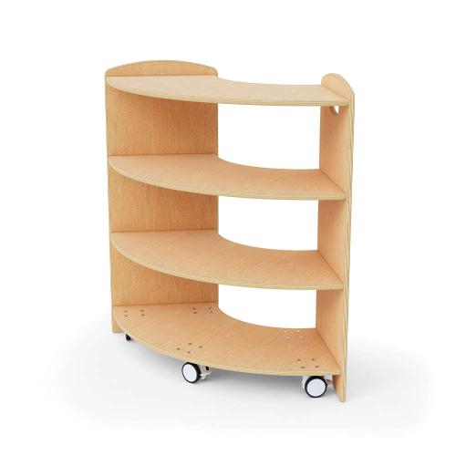 Seoras 3-Level 90 Degree Curved Corner Shelf with Casters