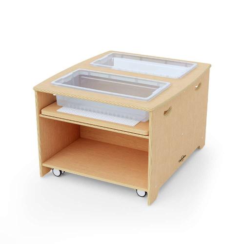 Seoras Birch Double Wide Sensory Table - Preschool (with Casters)