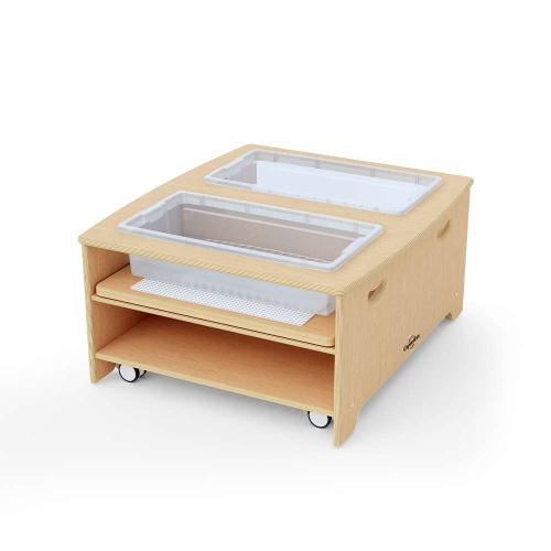 Seoras Birch Double Wide Sensory Table - Toddler (with Casters)