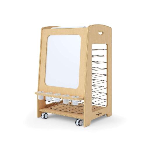 Seoras Birch Painting Easel with Drying Rack (with Casters)