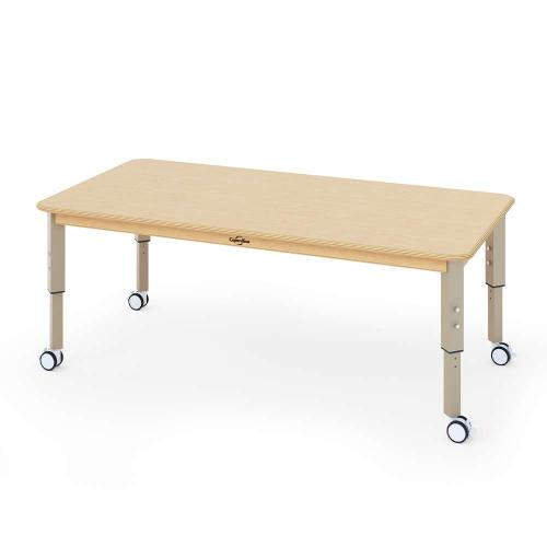Seoras 60in x 30in Birch Adjustable Activity Table - Rectangle with Casters (flat-packed)