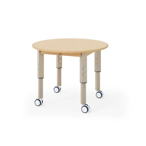 Seoras 30in Birch Adjustable Activity Table - Round with Casters (flat-packed)