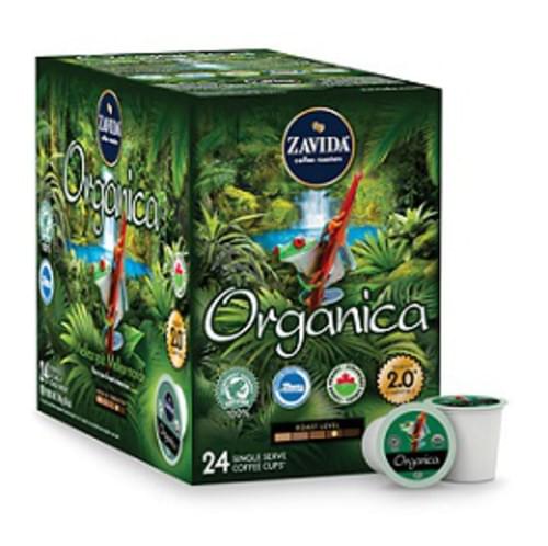 K-Cup, ZAVIDA, Organica Single Serve Coffee Cups. ORGANIC MEDIUM ROAST - 24/bx