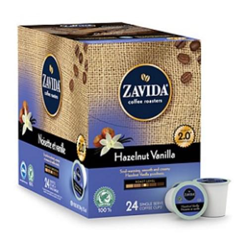 K-Cup, ZAVIDA, Hazelnut Vanilla Single Serve Coffee Cups - 24/bx