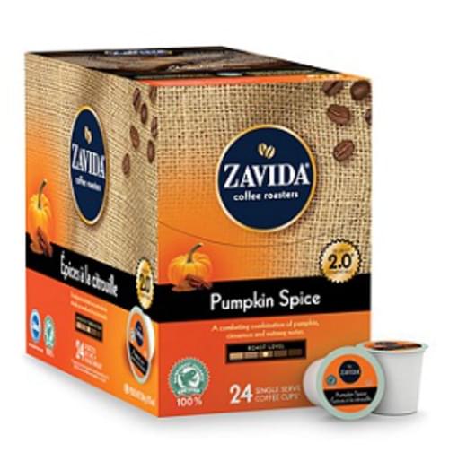 K-Cup, ZAVIDA, Pumpkin Spice Single Serve Coffee Cups - 24/bx