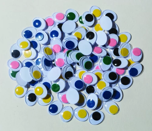 Oval Coloured Wiggly Eyes – Assorted Sizes – 100 Pack