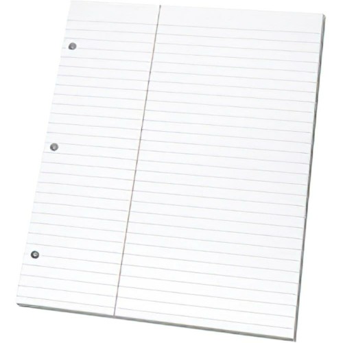 White Trial/Evidence/Exam Ruled Paper Pad 11", 3 hole punched