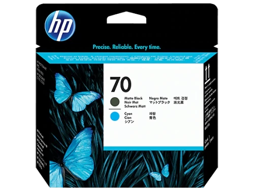 HP 70 Matte Black and Cyan DesignJet Printhead, C9404A