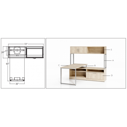 Optima Plus L-shape Workstation - L-Shape - B2021-23