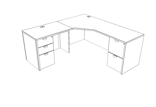 L-SHAPE DESK 72"X72" - L-Shape - HDLINV7272BBFFF GD