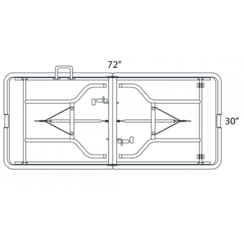 Folding Table - Rectangle Top - Four Leg Base x 30" Table Top Width x 72" Table Top Depth - Granite - Folding Tables - HTWTLT3072GN