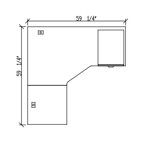 L-Shape Desk 60"x60" - L-Shape - INV11A