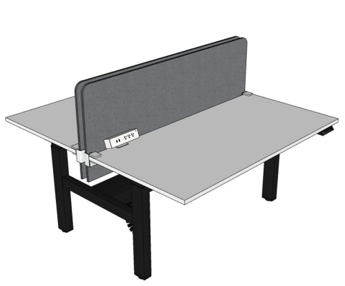 2 Person Height Adjustable Workstation-Electric - Height Adjustable Tables - AGE2DSD1575/B-EPSSD150060/DG37
