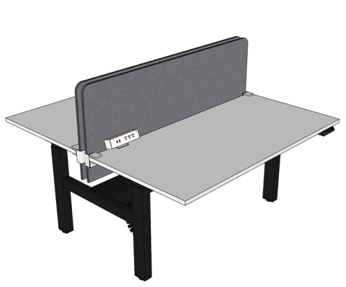 2 Person height Adjustable Workstation - Height Adjustable Tables - AGE2DSD1575/B-EPSSD150060/DG37