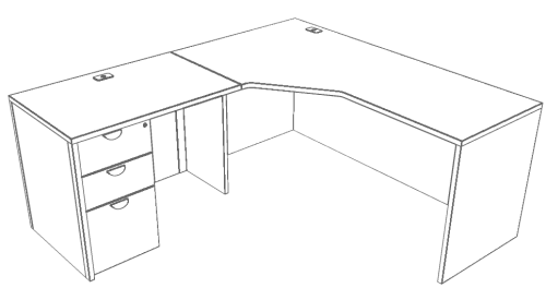 L-SHAPE DESK 66" X 66" - L-Shape - HDLINV6666BBF GD