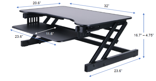 ADR2 Adjustable Desk Riser with EVR - Desktop Risers - RCL-ADR2B