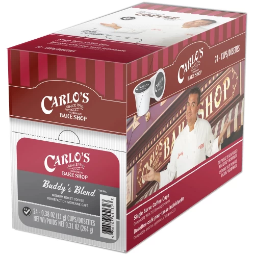 Carlo's Bake Shop Buddy's Blend Coffee K-Cups - 24 / Box - Single Serve Pods - ONRSNCB5132