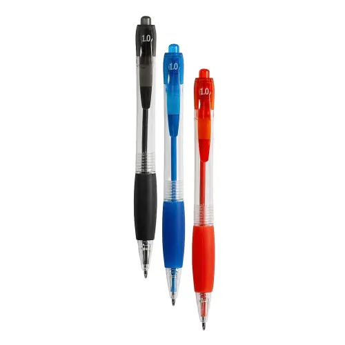 Retractable Ballpoint Pens - 1.0mm - Assorted Colours - 50 Pack - Ballpoint Retractable Pens - MGE38N2424200000