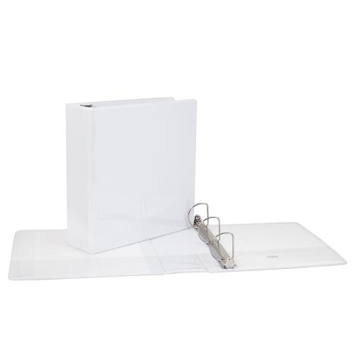 Geocan 2" Presentation Binder - White - 2" Binder Capacity -  D-Ring Fastener(s) - 2 Internal Pocket(s) -1 Each