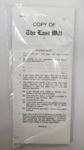 COPY OF The Last Will of...Envelopes, 50/Pk - Legal Supplies - RGOL1027