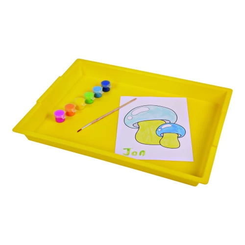 Antimicrobial Finger Paint Tray - Yellow