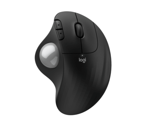 Logitech Ergo M575S Wireless Trackball Mouse with Bluetooth and Encrypted Dongle for PC/Mac - Black Silver Ball