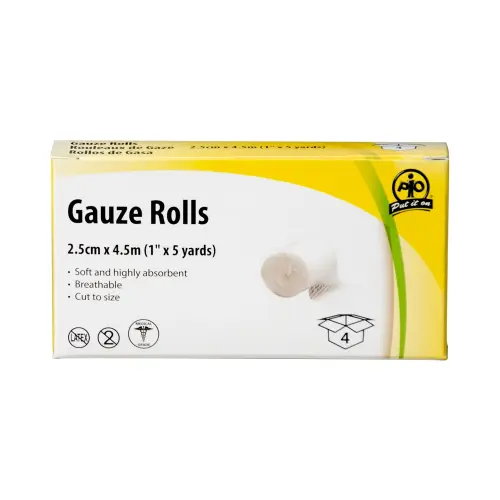 WASIP - Gauze Roll - 2.5cm x 4.5m - 4 / Box - Bandages & Wraps - WASF1001804