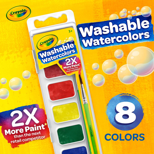 Crayola Washable Watercolour Paint - 8 Colours - Watercolour Paint - CYO530526