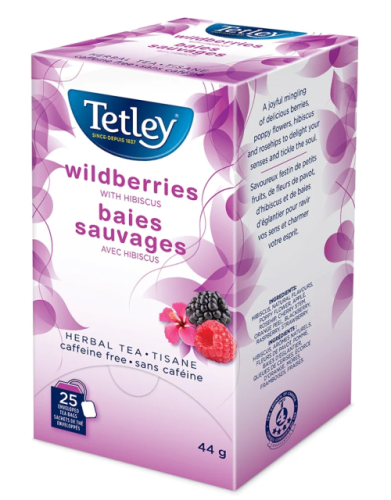 Tetley Wildberries with Hibiscus Herbal Tea - 25 / Box - Tea - TAT15TE130WLDBRY