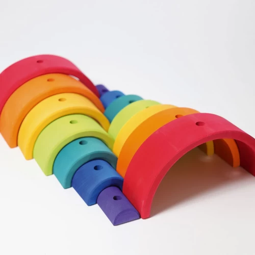 Wooden Double Rainbow Stacking Tower - Fine Motor Skills - FTI11200