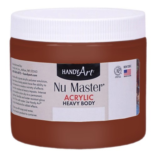 Handy Art Nu Master Heavy Body Acrylic Paint 16 oz, Burnt Sienna