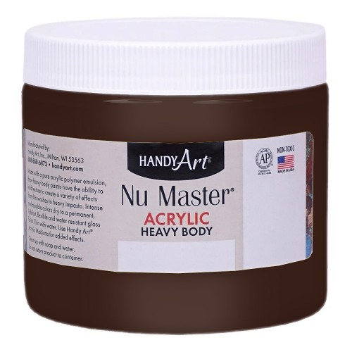 Handy Art Nu Master Heavy Body Acrylic Paint - Burnt Umber - 16 oz - Acrylic Paint - HAN701090