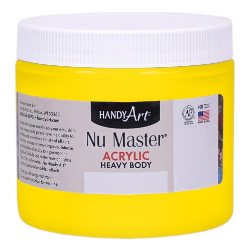 Handy Art Nu Master Heavy Body Acrylic Paint 16 oz, Chrome Yellow