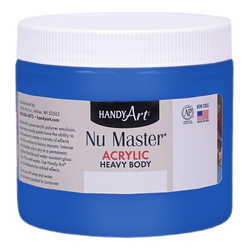 Handy Art Nu Master Heavy Body Acrylic Paint 16 oz, Cobalt Blue