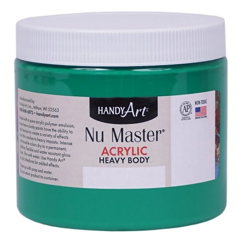 Handy Art Nu Master Heavy Body Acrylic Paint - Light Green - 16 oz - Acrylic Paint - HAN701058