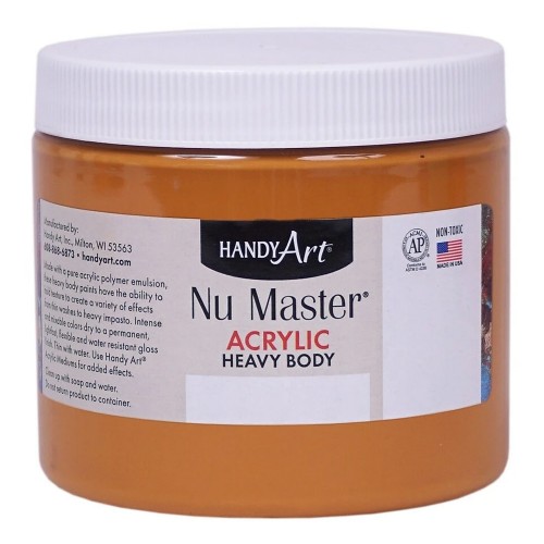 Handy Art Nu Master Heavy Body Acrylic Paint 16 oz, Raw Sienna