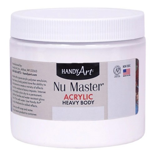 Handy Art Nu Master Heavy Body Acrylic Paint 16 oz, Titanium White
