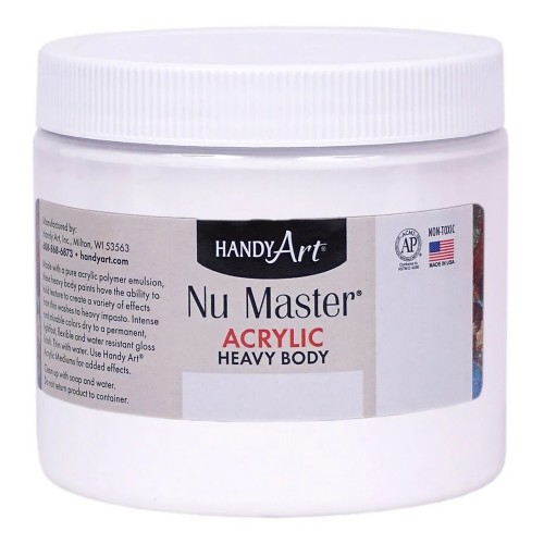 Handy Art Nu Master Heavy Body Acrylic Paint - Titanium White - 16 oz