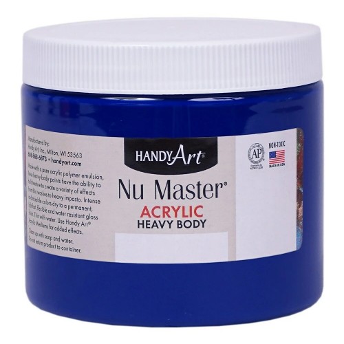 Handy Art Nu Master Heavy Body Acrylic Paint - Ultramarine Blue - 16 oz - Acrylic Paint - HAN701065