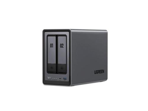 UGREEN DXP2800 2-Bay NAS, Intel N100 Quad-core CPU, 8GB DDR5 RAM (Diskless) - 1x 2.5GbE, USB-C, USB-A, HDMI - JBOD, RAID 0, 1 - 2-Year Product Warranty