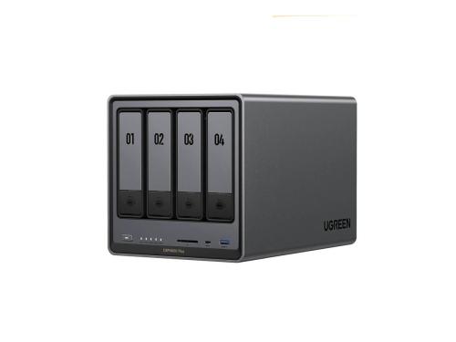 UGREEN DXP4800 Plus 4-Bay NAS, Intel Pentium Gold 8505 5-Core CPU, 8GB DDR5 RAM (Diskless) - 1x 2.5GbE, 1x 10GbE, USB-C, USB-A, HDMI, SD Card Reader - JBOD, RAID 0, 1, 5, 6, 10 - 2-Year Product Warranty