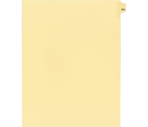 Legal Numeric Index Dividers - #101 - Letter Size 11" - Buff - 25 / Pack
