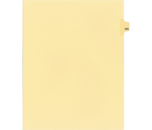 Legal Numeric Index Dividers - #105 - Letter Size 11" - Buff - 25 / Pack