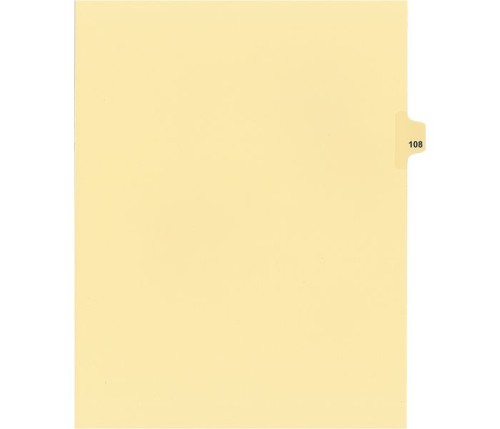 Legal Numeric Index Dividers - #108 - Letter Size 11" - Buff - 25 / Pack - Legal Index Dividers - INDSN11-108